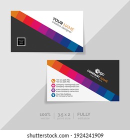 modern abstract creative Business Card design. colorful work theme style. Business style and corporate letterhead design element vector.