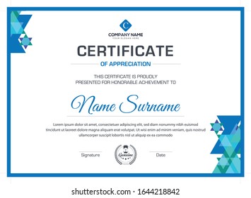 Modern abstract creative certificate design for all types company