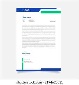 Modern Abstract Creative corporate Professional Letterhead Design Template. Creative Modern Letter head Design Template For Your Project. Letterhead, Letter head, Business Letterhead Design.