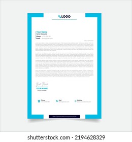 Modern Abstract Creative corporate Professional Letterhead Design Template. Creative Modern Letter head Design Template For Your Project. Letterhead, Letter head, Business Letterhead Design.