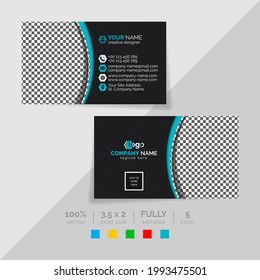 modern abstract creative Horizontal Business Card design. colorful work theme style. Business style and corporate letterhead design element vector.