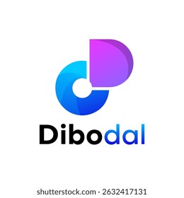 Modern abstract creative letter DD logo design

