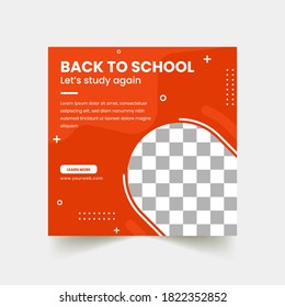 modern abstract creative professional black to school let's study again template design 2021