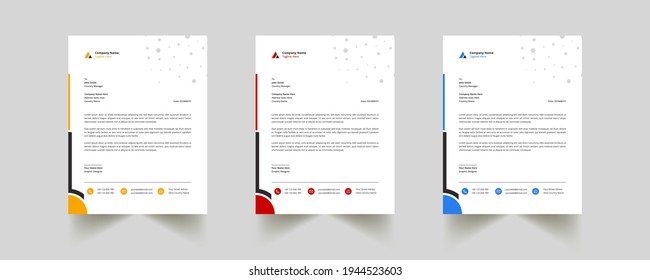 Modern Abstract Creative Professional green letterhead with 3 color