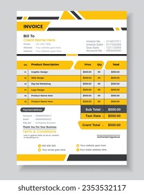 Modern Abstract Creative Professional Invoice template.
