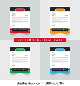 Modern Abstract Creative Professional letterhead template card, with 4 color