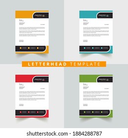 Modern Abstract Creative Professional letterhead template card, with 4 color