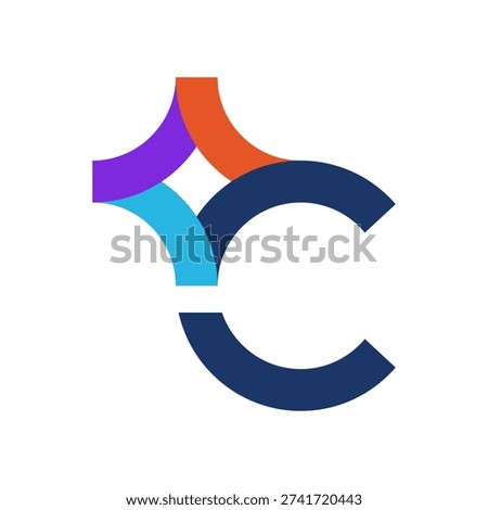 Modern abstract C-shaped logo with connected arcs symbolizing community, harmony, and unity, ideal for nonprofits, charities, foundations, and social impact organizations.