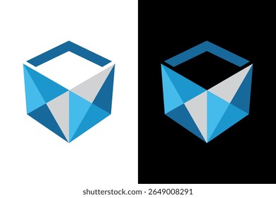 Design moderno do logotipo do cubo abstrato