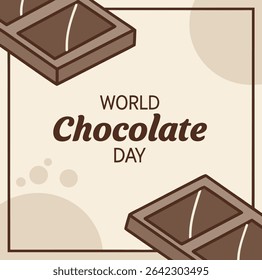 Modern abstract cubes in a flat design style to celebrate World Chocolate Day. Minimal and versatile for different media.