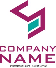 Modern and abstract cubic architecture logo 