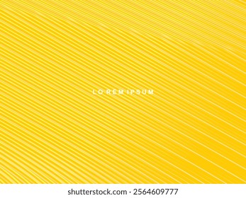 Modern abstract curved lines background. Trendy smooth dynamic gradient shape composition design element template with yellow color for banner, flyer, magazine, poster, cover, web, etc.