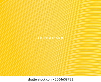 Modern abstract curved lines background. Trendy smooth dynamic gradient shape composition design element template with yellow color for banner, flyer, magazine, poster, cover, web, etc.