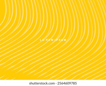 Modern abstract curved lines background. Trendy smooth dynamic gradient shape composition design element template with yellow color for banner, flyer, magazine, poster, cover, web, etc.