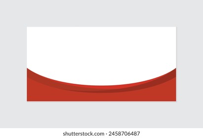 Modern abstract curved under red color on white background