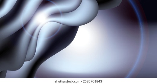 Modern abstract dark background with liquid lines and lights. Gradient wave shapes vector illustration.