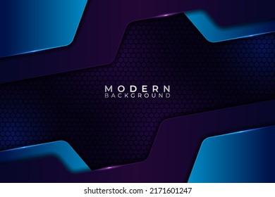 Resumen moderno Fondo oscuro Gradiente realista premium morado y azul