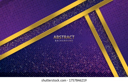 Modern abstract dark blue background vector. Elegant shape design with golden line. Gold banner golden luxury light color backdrop background