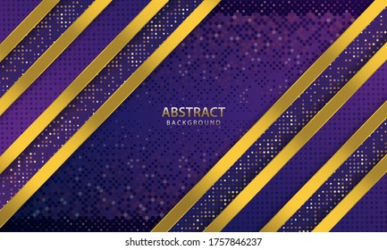 Modern abstract dark blue background vector. Elegant shape design with golden line. Gold banner golden luxury light color backdrop background