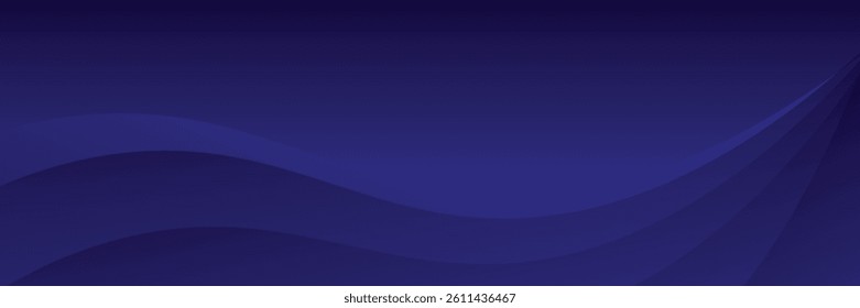 Modern abstract dark blue gradient background with waves. vector