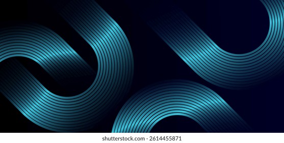 Modern abstract dark blue gradient background with glowing curve lines Dynamic shapes composition design background vector illustration. High quality degital graphic. Futuristic technology consept.
