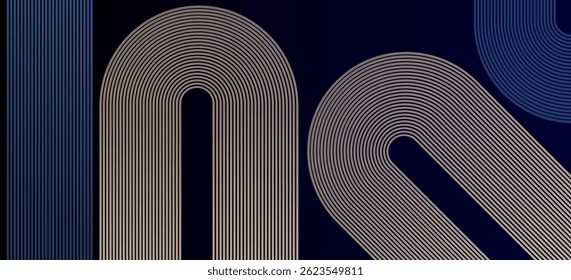 Fondo degradado azul oscuro abstracto moderno con Ilustración vectorial de fondo de diseño de líneas dinámicas. Gráfico digital de alta calidad. Concepto de tecnología futurista Patrón de lujo. 