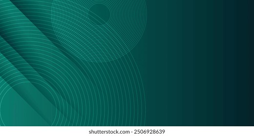 Fondo de negocios de tecnología verde oscuro abstracto moderno con forma de círculo para Anuncio y Fondo de pantalla. Rayas brillantes verde oscuro de alto contraste. Diseño de Anuncio gráfico de tecnología Abstractas. Vector corporativo