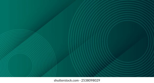 Fondo de negocios de tecnología verde oscuro abstracto moderno con forma de círculo para Anuncio y Fondo de pantalla. Rayas brillantes verde oscuro de alto contraste. Diseño de Anuncio gráfico de tecnología Abstractas. Vector corporativo