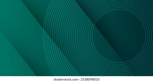 Fondo de negocios de tecnología verde oscuro abstracto moderno con forma de círculo para Anuncio y Fondo de pantalla. Rayas brillantes verde oscuro de alto contraste. Diseño de Anuncio gráfico de tecnología Abstractas. Vector corporativo