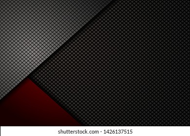 modern abstract dark halftone background with a piece of red