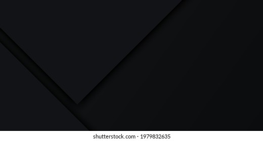 Moderno y abstracto fondo geométrico de lujo oscuro con sombra. Geometría papeles oscuros fondo de banner de composición de estrado plano. Diseño minimalista y elegante para afiches y volantes. Ilustración del vector