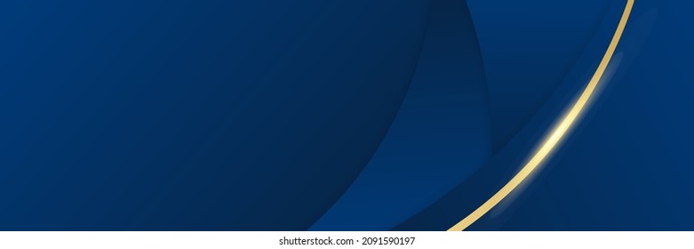 Modern abstract dark navy blue and gold banner background. Vector abstract graphic design banner pattern background template.