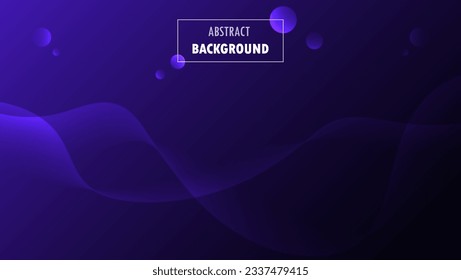 Modern abstract dark purple gradient background,Fluid, transparent waves and floating circles create a deep, futuristic vector pattern. Excellent for web banners, technology events and sleek design.