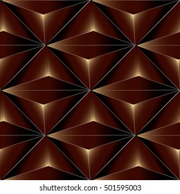 Modern abstract dark red geometric polygonal vector seamless pattern background wallpaper illustration with  triangles, rhombus, squares,shapes.figures with shadows and highlights.