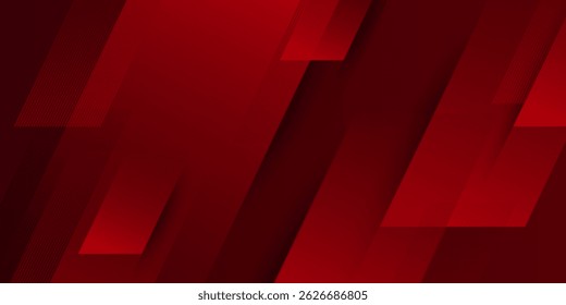 Fondo abstracto moderno de la ilustración del gradiente rojo oscuro con la mirada 3d y el modelo simple. diseño fresco y lujoso. Ilustración vectorial