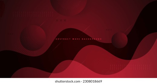Modern abstract dark red wave geometric gradient illustration background with 3d look and simple pattern. cool design and luxury. Eps10 vector