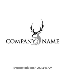 modern abstract deer symbol vector logo