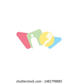 modern abstract dentist vector logo symbol icon