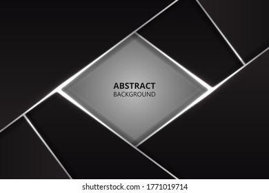 Fondo de diseño abstracto moderno con formas de metal negro y plateado. Textura de metal oscuro.