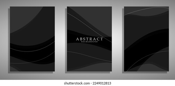 Modern abstract design black background with simple abstract waves.  Vector Eps10