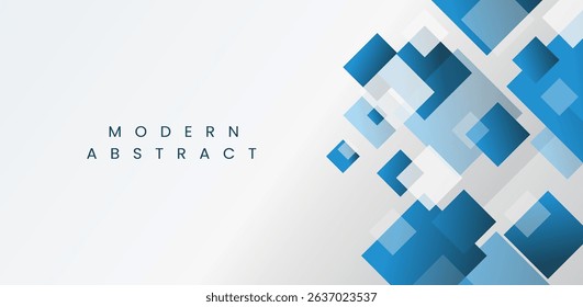 Modern abstract design with blue and white squares. Suitable for contemporary branding, social media graphics, web backgrounds, and digital art projects