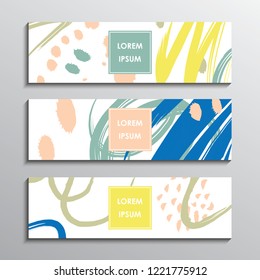 Moderne abstrakte Design-Broschüren-Vorlagenbezüge Set. Vektorgrafik
