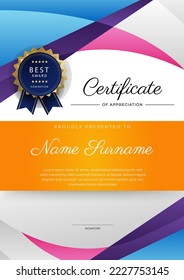 Modern abstract design of certificate template