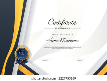 Diseño abstracto moderno de la plantilla de certificado