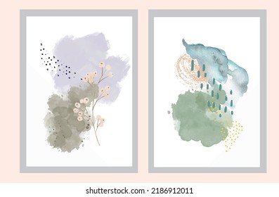 Modern abstract design created with mixed media technique and digitized to create a harmonious result. Great for wall art