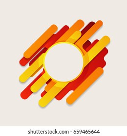 Modern abstract design, creative concept, diagonal background with polygonal geometric elements.Vector illustration with red, yellow, orange lines.Circle for logo, text, icon