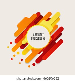 Modern abstract design, creative concept, diagonal background with polygonal geometric elements.Vector illustration with red, yellow, orange lines. Centre circle free place