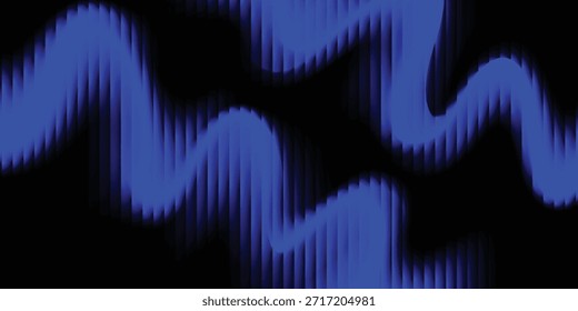Diseño abstracto moderno con ondas de luz azul eléctrica y profundidad de sombra suave.