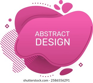 Modern abstract design featuring flowing pink organic shapes alongside geometric elements, creating a visually dynamic and vibrant background that captivates with its elegance and style