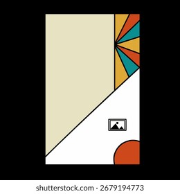 Modern Abstract Design Featuring Geometric Shapes and Bold Color Highlights
